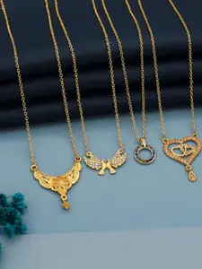 Anouk Set Of 4 Gold-Plated Brass Necklace