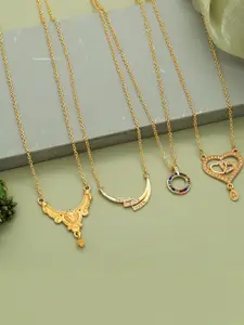 Anouk Set Of 4 Gold-Plated Brass Necklace