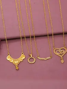 Anouk Set Of 4 Gold-Plated Brass Necklace