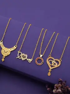 Anouk Set Of 4 Gold-Plated Brass Necklace