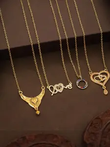 Anouk Set Of 4 Gold-Plated Brass Necklace