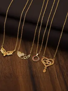 Anouk Set Of 4 Gold-Plated Brass Necklace