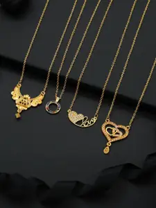 Anouk Set Of 4 Gold-Plated Brass Necklace