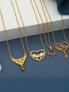 Anouk Set Of 4 Gold-Plated Brass Necklace