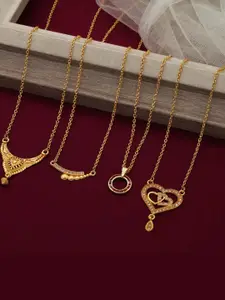 Anouk Set Of 4 Gold-Plated Brass Necklace