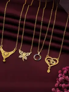 Anouk Set Of 4 Gold-Plated Brass Necklace