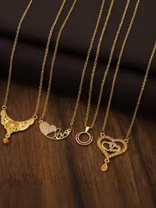 Anouk Set Of 4 Gold-Plated Brass Necklace