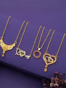 Anouk Set Of 4 Gold-Plated Brass Necklace