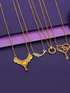Anouk Set Of 4 Gold-Plated Brass Necklace