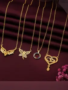 Anouk Set Of 4 Gold-Plated Brass Necklace