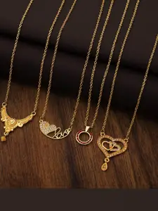 Anouk Set Of 4 Gold-Plated Brass Necklace