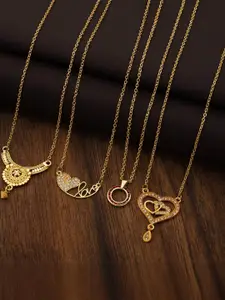 Anouk Set Of 4 Gold-Plated Brass Necklace