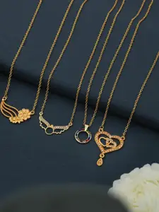 Anouk Set Of 4 Gold-Plated Brass Necklace