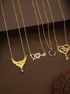 Anouk Set Of 4 Gold-Plated Brass Necklace