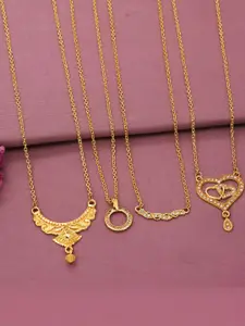 Anouk Set Of 4 Gold-Plated Brass Necklace