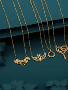 Anouk Set Of 4 Gold-Plated Brass Necklace