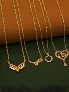 Anouk Set Of 4 Gold-Plated Brass Necklace