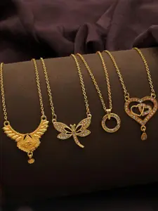 Anouk Set Of 4 Gold-Plated Brass Necklace