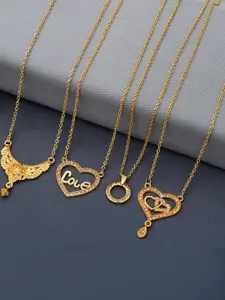 Anouk Set Of 4 Gold-Plated Brass Necklace