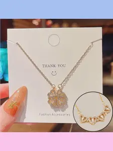 Vembley Gold-Plated Alloy Cubic Zirconia Necklace