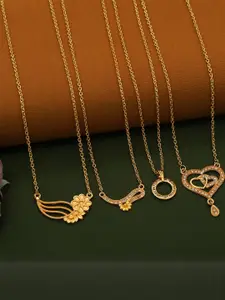 Anouk Set Of 4 Gold-Plated Brass Necklace