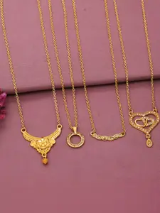 Anouk Set Of 4 Gold-Plated Brass Necklace