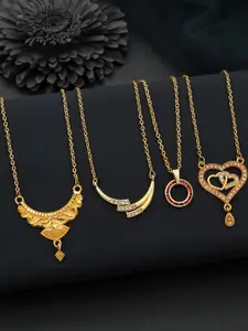 Anouk Set Of 4 Gold-Plated Brass Necklace
