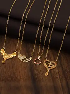 Anouk Set Of 4 Gold-Plated Brass Necklace