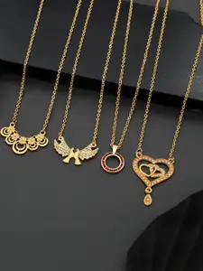 Anouk Set Of 4 Gold-Plated Brass Necklace