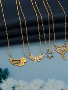 Anouk Set Of 4 Gold-Plated Brass Necklace