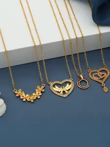 Anouk Set Of 4 Gold-Plated Brass Necklace