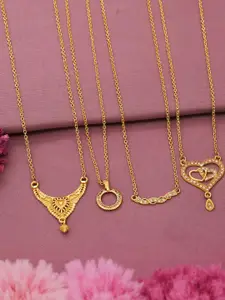 Anouk Set Of 4 Gold-Plated Brass Necklace