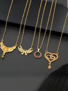 Anouk Set Of 4 Gold-Plated Brass Necklace