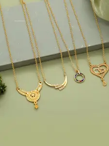 Anouk Set Of 4 Gold-Plated Brass Necklace