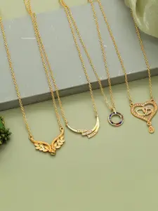 Anouk Pack of 4 Women Gold-Plated Chains With Pendants