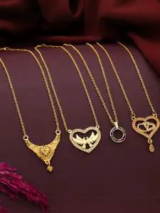 Anouk Set Of 4 Gold-Plated Brass Necklace