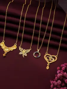 Anouk Set Of 4 Gold-Plated Brass Necklace