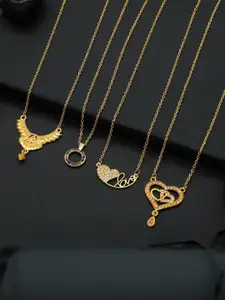 Anouk Set Of 4 Gold-Plated Brass Necklace