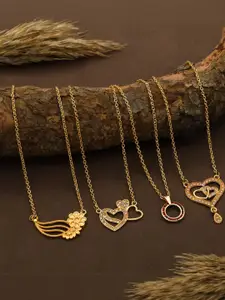 Anouk Set Of 4 Gold-Plated Brass Necklace