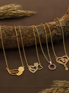 Anouk Set Of 4 Gold-Plated Brass Necklace