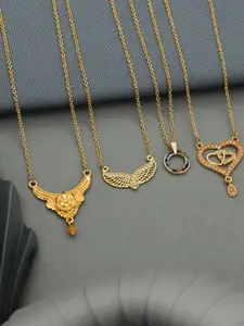 Anouk Set Of 4 Gold-Plated Brass Necklace