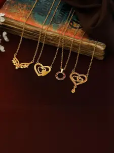 Anouk Set Of 4 Gold-Plated Brass Necklace