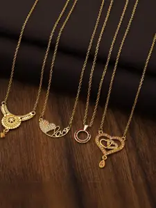 Anouk Set Of 4 Gold-Plated Brass Necklace