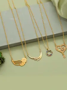 Anouk Set Of 4 Gold-Plated Brass Necklace
