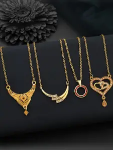 Anouk Set Of 4 Gold-Plated Brass Necklace