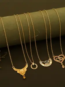 Anouk Set Of 4 Gold-Plated Brass Necklace