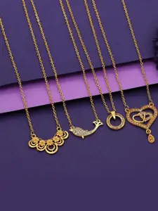 Anouk Set Of 4 Gold-Plated Brass Necklace