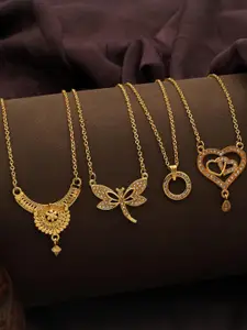Anouk Set Of 4 Gold-Plated Brass Necklace