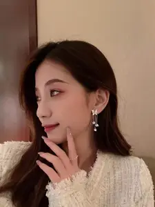 Vembley Gold-Plated Alloy Cubic Zirconia Drop Earrings