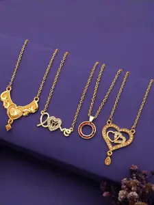Anouk Set Of 4 Gold-Plated Brass Necklace